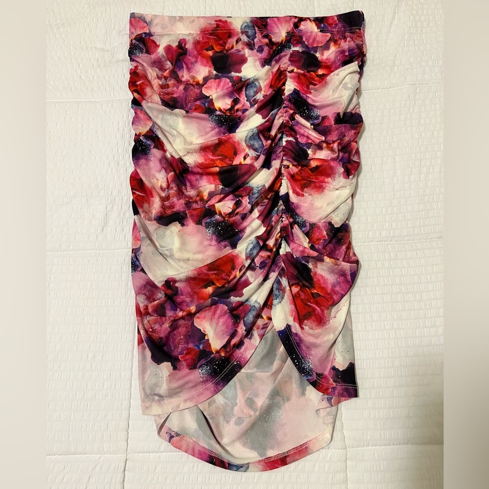 BEBE Floral Pencil Skirt, Cinched Sides